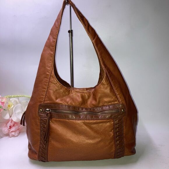 Fashionista Whip Stitch Shoulder Bag Camel large - Picture 1 of 12